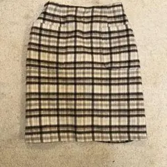 【Stola】あったかウール チェックスカート