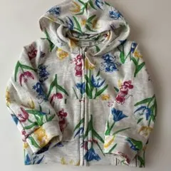 Disney フラワープリント フード付きトレーナー 80