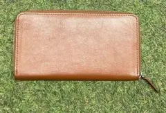 新品 定価1.4万円 長財布 大容量 ラウンドファスナー レザー シエナキャメル