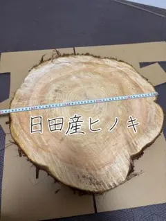 日田産ヒノキ 丸太 生木 輪切り 直径約45cm厚み5cm