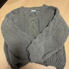 GYDA グレー ケーブル編み ニットセーター