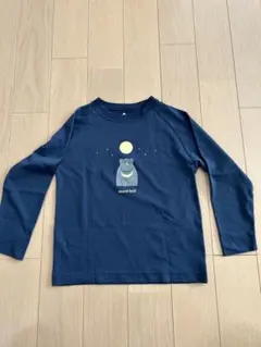 モンベル WIC.ロングスリーブT Kid's ツキノワグマ 120 ネイビー