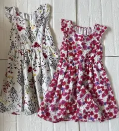 １３０　ワンピース 2枚セット 花柄