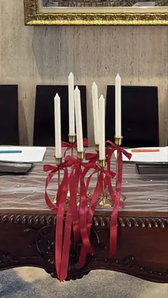 ウェルカムスペース　受付　ろうそく　リボン