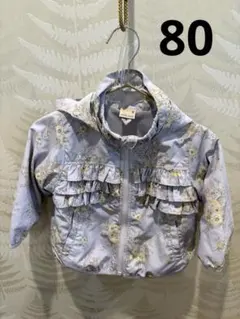 【匿名発送】petit main 花柄フリルジャケット 80