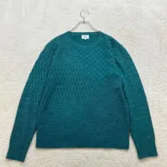 ランバンオンブルー【50】青緑系 長袖ニットプルオーバー 毛100％ ストレッチのサムネイル