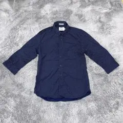 Real Words Garment｜水玉シャツ（L）ネイビー ドット柄 七分袖
