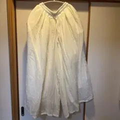 ホワイト キュロット ウエストゴム フリーサイズ