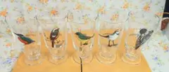非売品[グラス5個セット]WONDER　WORKER　TOKYO鳥柄