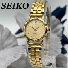 【稼働】エクセリーヌ セイコー SEIKO 6Pダイヤベゼル 腕時計 ゴールド