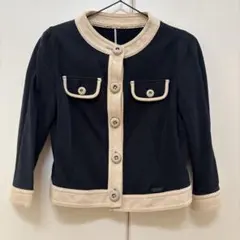 BURBERRY BLUE LABEL ノーカラージャケット ネイビー/ベージュ