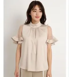 田中みな実さん着用★ラッフルスリーブブラウス フレイアイディー★サテン生地