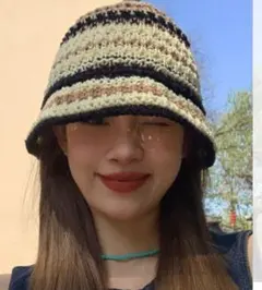 ストライプ バケットハット フリーサイズ