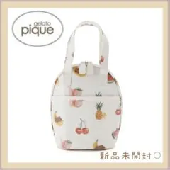ジェラートピケ フルーツアニマル柄 保冷ポーチ　新品