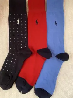ポロラルフローレンのメンズ用ソックス、3足セット サイズは25〜27cm、新品