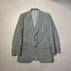90sバーバリーテーラードジャケットグレーストライプモヘア混合170A5スーツ