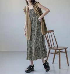 （完売アイテム）2wayシャーリングワンピース