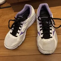 Mizuno スニーカー ホワイト/パープル 22.5cm
