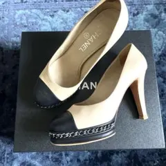 即発送彡CHANEL シャネル ココ バイカラー パンプス 23.5cm 24のサムネイル