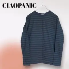 【チャオパニックティピー】カットソー (M) 長袖 ボーダー 綿100