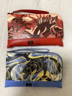 新品☆エミレーツ航空　アメニティポーチ　赤&水色　2個セット