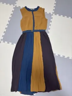 ノースリーブロングワンピース Mサイズ カラーブロック