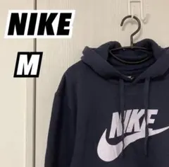 ◯8 NIKE ナイキ　パーカー　M ゆるだぼ　裏起毛　厚め　ネイビー　紺　ロゴ