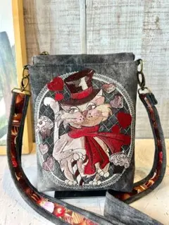 ロラライハリス♡ブラックWデニム♡刺繍のサコッシュ♡ポシェット♡