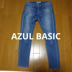 AZUL BASIC レディース ダメージ加工 ストレッチ クラッシュ デニム