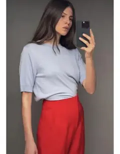 ZARA ウール混　ショートスリーブトップス