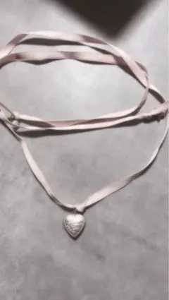 ハート型ペンダント ネックレス ピンクリボン