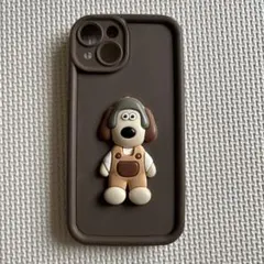 iPhoneケース ブラウン 立体キャラクター　iPhone14