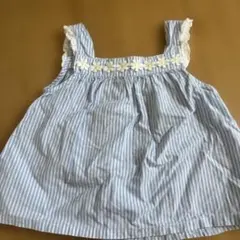 青と白のストライプ タンクトップ