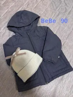 BeBeライトアウター（90）とpetit mainアイボリー帽子（50）セット
