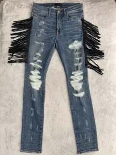 国内正規 AMIRI アミリ ニークラッシュ ペイント デニム - メルカリ