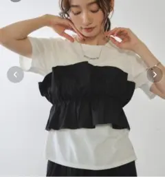 Shelly island フリルベア付きTシャツ ホワイトのサムネイル