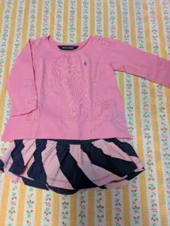 ラルフ・ローレン ピンク長袖カットソーとスカート 95cm