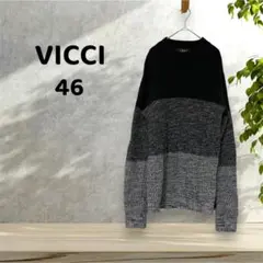 【VICCI/ヴィッチ】【46(M)】ニット セーター ブラック/グレー