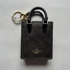 COACH ミニトート型キーホルダー ブラック　CX069 IMXAQ
