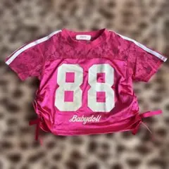 BABYDOLL 半袖Tシャツ ユニホーム風 90 ピンクのサムネイル