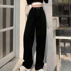 【未使用】SHEIN ブラック ワイドパンツ Lサイズのサムネイル