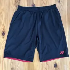ヨネックス ハーフパンツ Ｌサイズ ユニ ブラック×レッド