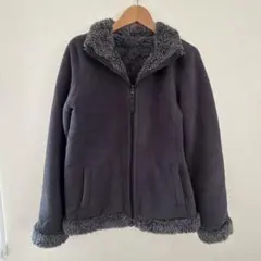ユニクロ ブルゾン ボア もこもこ Ｍ 灰色 ポリエステル 防寒 通学