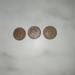 イギリス 1ペニー硬貨 1987年 1988年 1989年 3枚セット