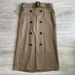 トレンチ風巻きスカート　オフィス　ベージュ