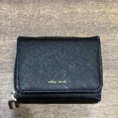 niko and... ニコアンド 財布 折り財布 三つ折り ブラック