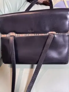 ✨希少✨ Burberrys トートバッグ ノバチェック　黒　レザー ビンテージ