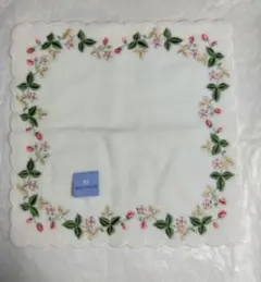 WEDGWOOD 花柄刺繍 タオルハンカチ　　　約 27×27