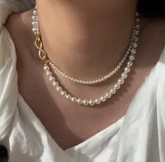 2連 パール ネックレス レディース 上品 結婚式 入学式 卒業式 フォーマル