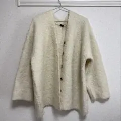 Wclose ブークレ起毛ロングカーディガン Fサイズ